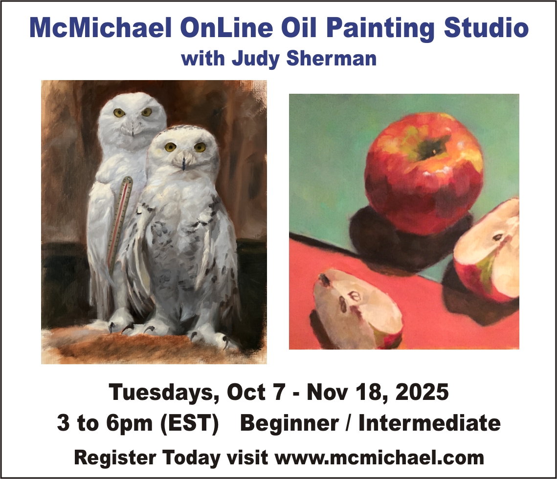 Online oil painting poster with Judy Sherman Oct 7 to Nov 18